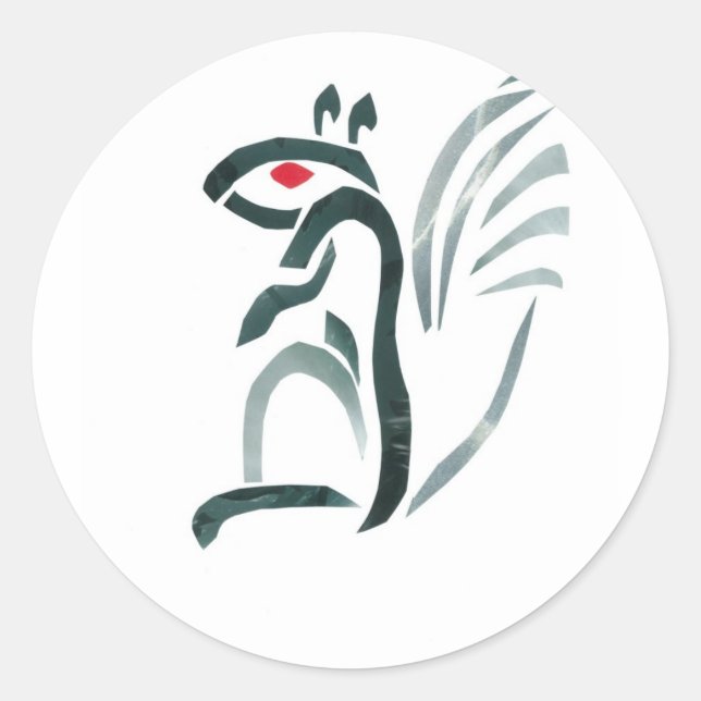 Pegatina Redonda Ardilla (Anverso)