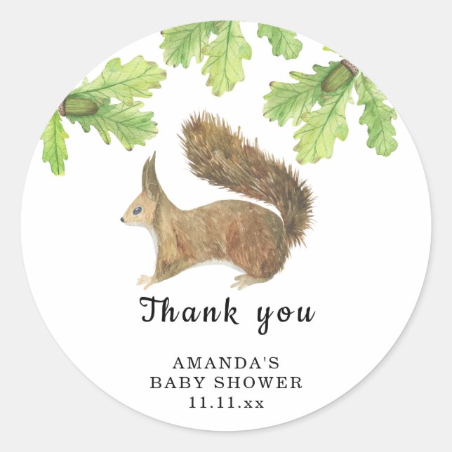 Pegatina Redonda ardilla - gracias (Anverso)