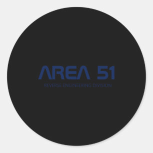 Pegatina Redonda Área 51 Ingeniería Inversa Ovni Paranormal Alien