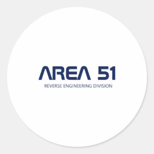 Pegatina Redonda Área 51 Ingeniería Inversa Ovni Paranormal Alien