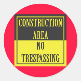 PEGATINA REDONDA ÁREA DE CONSTRUCCIÓN - SIN RESPETO