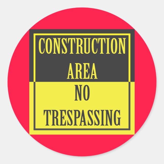 PEGATINA REDONDA ÁREA DE CONSTRUCCIÓN - SIN RESPETO (Anverso)