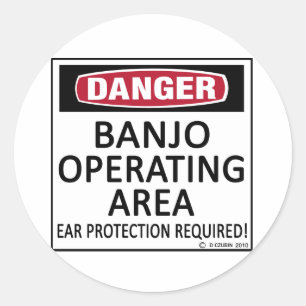 Pegatina Redonda Área de operaciones de Banjo