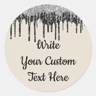 Pegatina Redonda Arena de bronceo Aniversario de plata Cumpleaños F