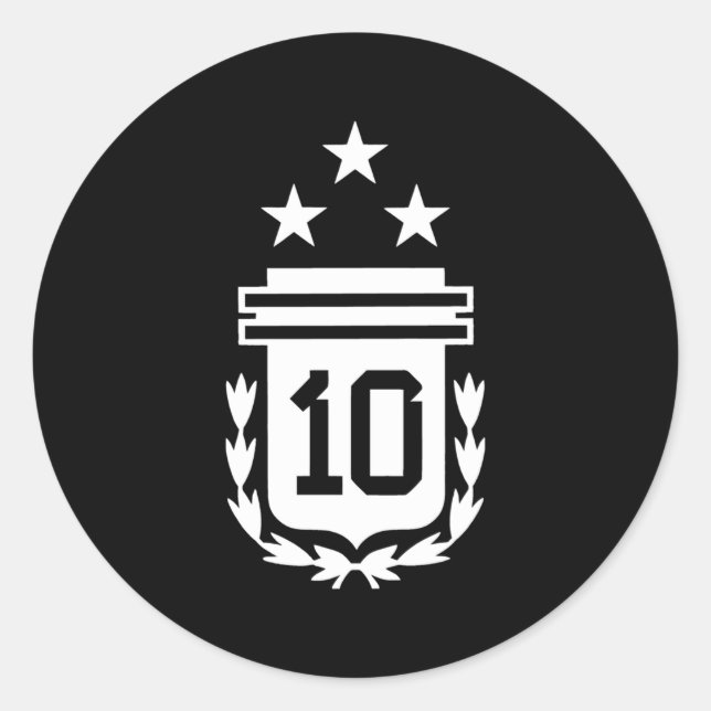 Pegatina Redonda Argentina 3 estrellas bandera argentina 3 estrella (Anverso)