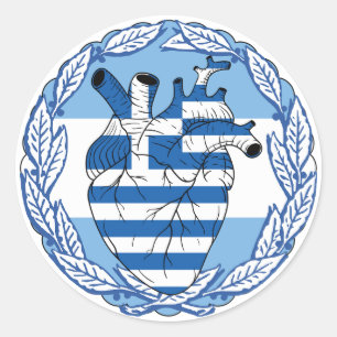 Pegatina Redonda Argentina Independencia Griega