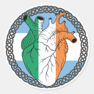 Pegatina Redonda Argentina Irlanda irlandesa