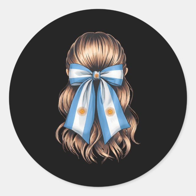 Pegatina Redonda Argentina Pride Argentinian Flag  (Anverso)