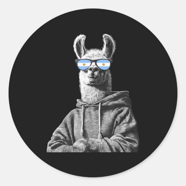 Pegatina Redonda Argentina Pride Argentinian Flag  (Anverso)