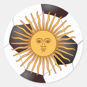 Pegatina Redonda Argentina "Sol de Mayo"