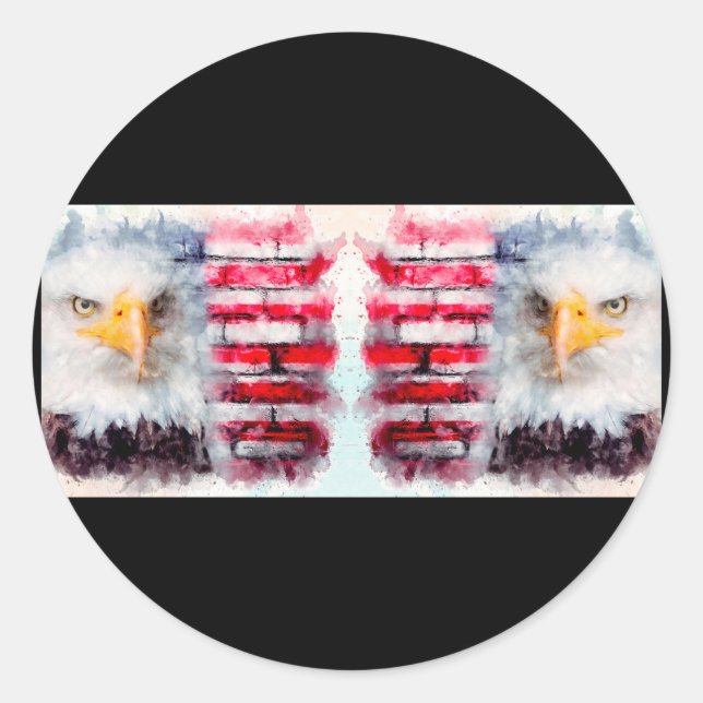 Pegatina Redonda ArhSalamander Watercolor USA Mug 3 (Anverso)