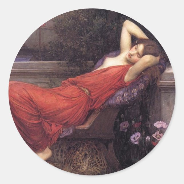 Pegatina Redonda Ariadne [John William Waterhouse] (Anverso)