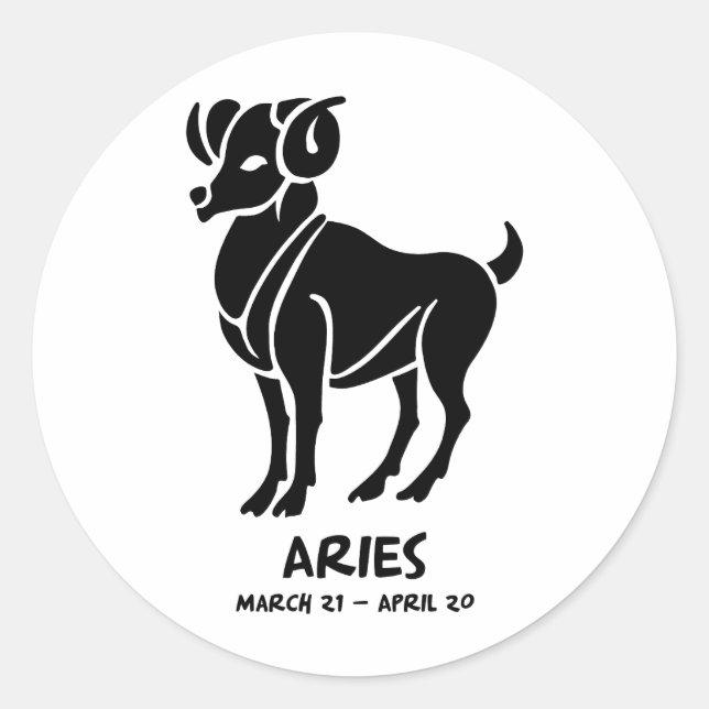 Pegatina Redonda Aries (Anverso)