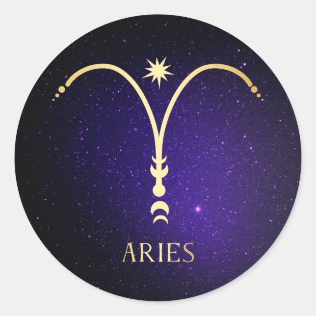 Pegatina Redonda Aries (Anverso)