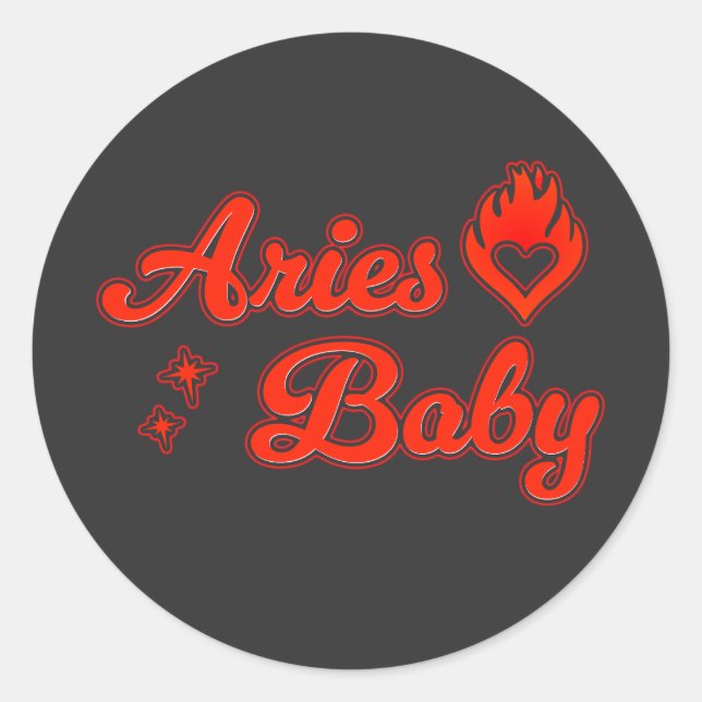 Pegatina Redonda Aries baby sticker (Anverso)