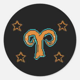 Pegatina Redonda ARIES Stars