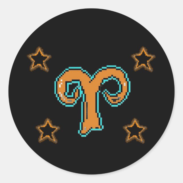 Pegatina Redonda ARIES Stars (Anverso)