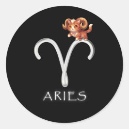 Pegatina Redonda Aries Sticker