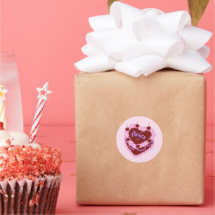 Pegatina Redonda Aries Zodiac Pastel Heart Pastel Pastel de Cumplea
