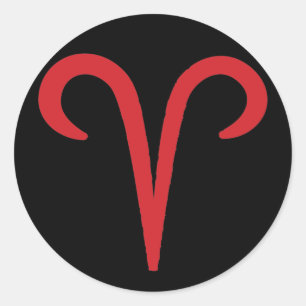 Pegatina Redonda ARIES Zodíaco Marzo Abril Astrología Fiesta del Zo