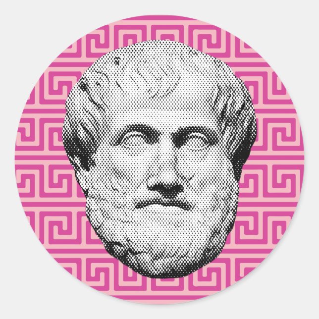 Pegatina Redonda Aristotle Greek Philosopher (Anverso)