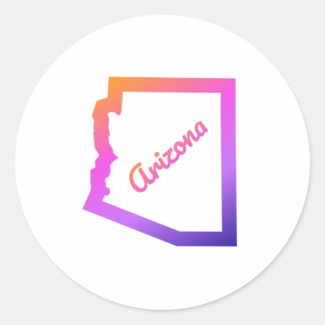 Pegatina Redonda Arizona (Anverso)