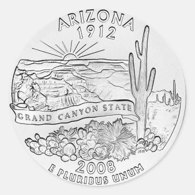 Pegatina Redonda Arizona (Anverso)