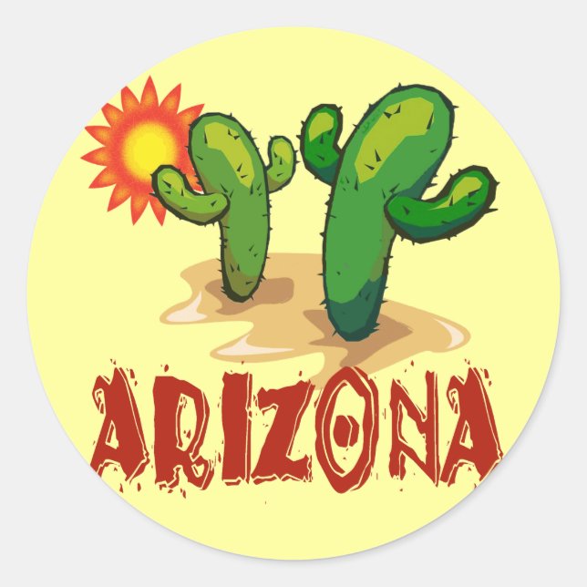 PEGATINA REDONDA ARIZONA (Anverso)