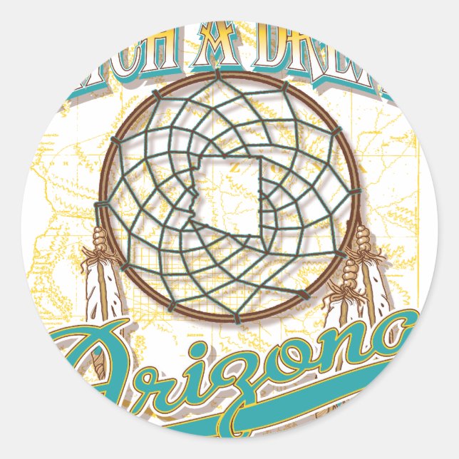 Pegatina Redonda Arizona (Anverso)