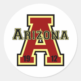 Pegatina Redonda Arizona 'A' Red