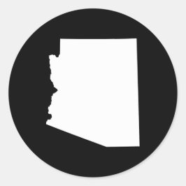 Pegatina Redonda Arizona en blanco