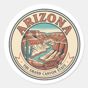 Pegatina Redonda Arizona Gran Cañón Dreamscape Nouveau Arte