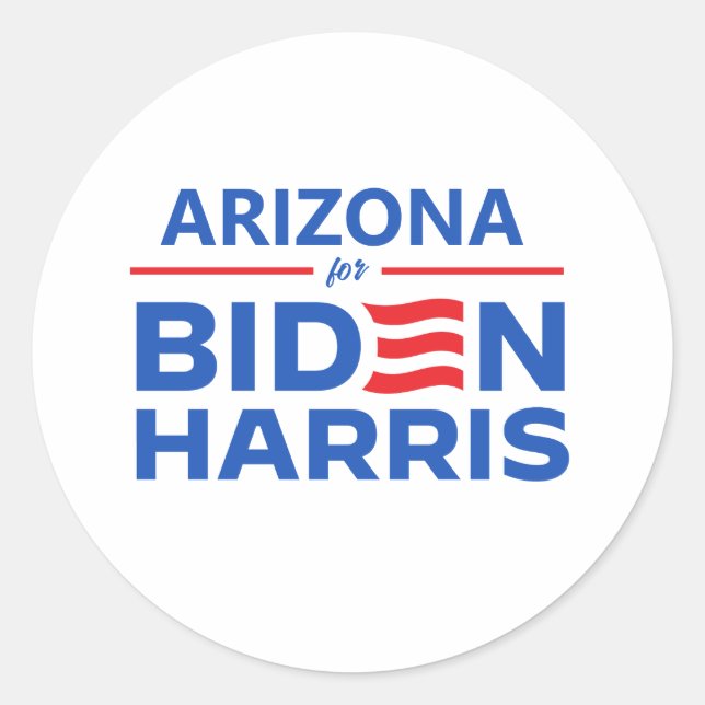 Pegatina Redonda Arizona para Biden Harris (Anverso)