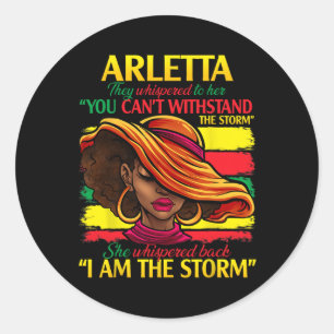 Pegatina Redonda Arletta Nombre Familia Apellido Historia Negra Mo