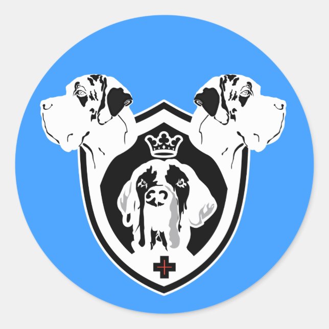 Pegatina Redonda Arma 3 daneses (Anverso)