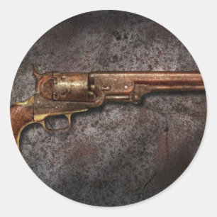 Pegatina Redonda Arma - Modelo 1851 - 36 Revolver de calibre