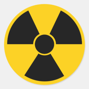 Pegatina Redonda Arma nuclear negra