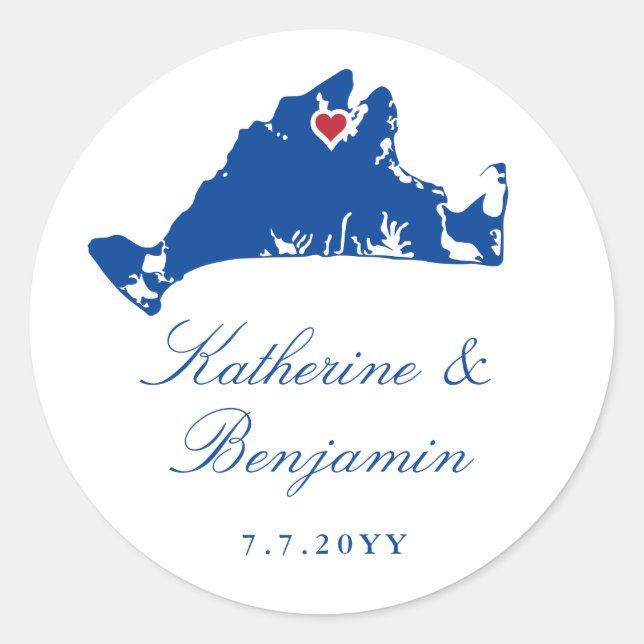 Pegatina Redonda Armada Martha's Vineyard Vineyard Haven (Anverso)