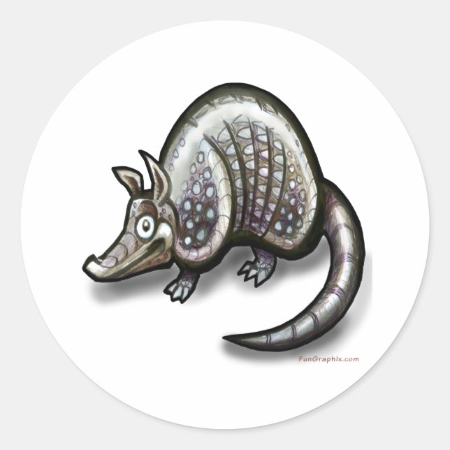 Pegatina Redonda Armadillo (Anverso)