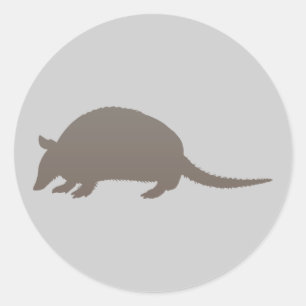 Pegatina Redonda Armadillo Gris