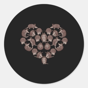 Pegatina Redonda Armadillo He Armadillo Armadillos