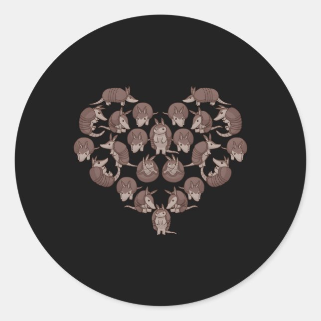 Pegatina Redonda Armadillo He Armadillo Armadillos (Anverso)