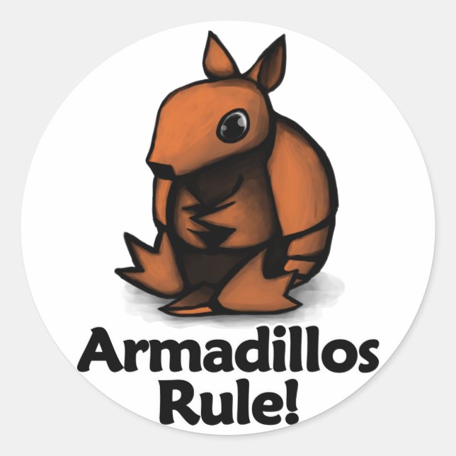 Pegatina Redonda ¡Armadillos Regla! (Anverso)