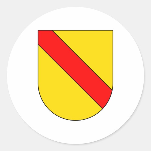 Pegatina Redonda Armamento de carbón Baden Alemania Símbolo oficial (Anverso)