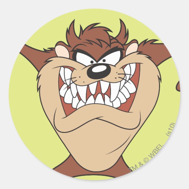 Pegatina Redonda Armas abiertas TAZ™ (Anverso)