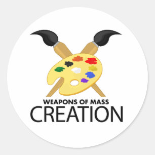 Pegatina Redonda Armas de creación masiva