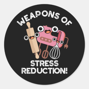 Pegatina Redonda Armas De Reducción De Estrés Pun Oscuro BG