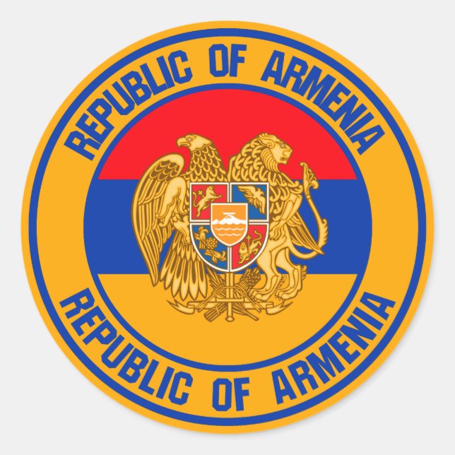 Pegatina Redonda Armenia redonda Emblema (Anverso)
