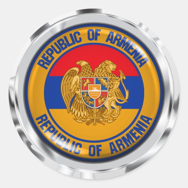 Pegatina Redonda Armenia redonda Emblema (Anverso)