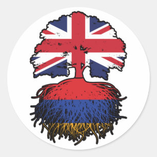 Pegatina Redonda Armenia Reino Unido armenio Reino Unido Reino Unid